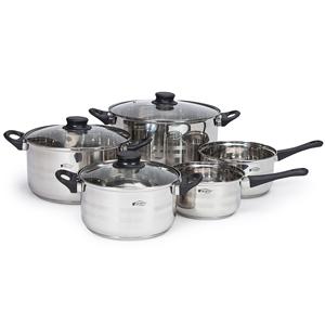 SAN IGNACIO 8-piece <b>stainless</b> <b>steel</b> <b>cookware</b> <b>set</b> with forged aluminum frying pans (22, 26, 28 cm) from the Daimiel collection - Product Image 4