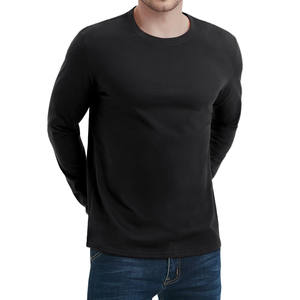 T-shirt personnalisé 100% coton de haute qualité pour hommes T-shirt pour hommes à col rond Service OEM décontracté à manches longues en coton et polyester - Product Image 1