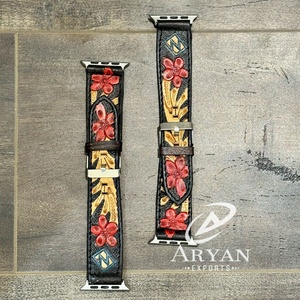 Listo para enviar, colorido diseñador occidental, cuero genuino, reloj inteligente, correas de repuesto, reloj de cuero Real, accesorio de regalo - Product Image 1