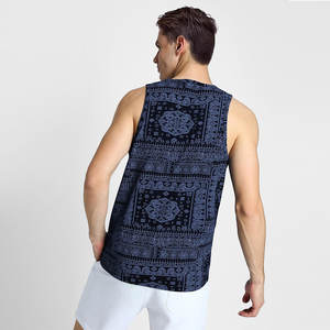 Débardeur d'entraînement en coton à séchage rapide pour hommes avec motif imprimé, option de taille plus, approvisionnement OEM - Product Image 2