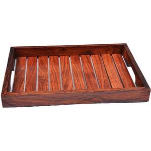 Bandeja de Servir Alimentos de Cocina Hecha a Mano Artesanalmente en Madera de Mango, Acabado de Laca Protectora de Una Sola Capa, Apta para Lavavajillas, Diseño Moderno - Product Image 3