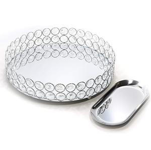 Produit exclusif Plateau de service rond noir métallique élégant avec plateau décoratif de table à manger fini de haute qualité - Product Image 2