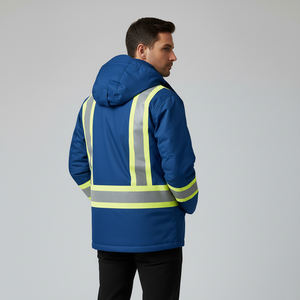 เสื้อแจ็คเก็ตทำงานสะท้อนแสงแบบ Hi-Vis ผลิตตามแบบ OEM/ODM ผลิตจากโพลีเอสเตอร์ 100% พร้อมไฟ LED กระพริบ ได้รับการรับรองมาตรฐาน CLASS 2 EN ISO 20471 กันน้ำ มีกระเป๋าหลายช่อง - Product Image 6