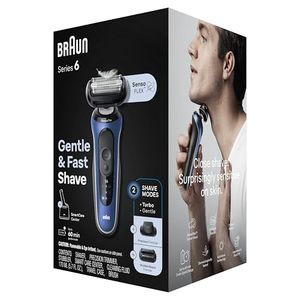 Rasoir électrique bleu pour homme, utilisation humide et sèche, plusieurs modes de rasage, rasoir à cinq lames, étanche IPX7, lavable, mini rasoir électrique - Product Image 1