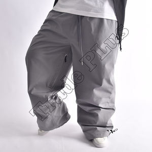 Pantalon de ski gris imperméable pour homme avec cordon de serrage, 100 % polyester, respirant, coupe-vent, pantalon de snowboard, taille adulte - Product Image 3