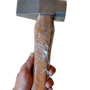 Marteau de forgeron en acier de Damas, fait main, conception personnalisée, fabrication de couteaux DIY, OEM, atelier, manche en bois durable, personnalisable, garantie 3 ans - Product Image 6