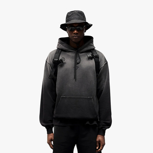 Sweat à capuche pour homme de qualité supérieure, 300 GSM, technique de lavage à l'acide, coupe ample, doux et lourd pour la saison hivernale, sweats à capuche vierges - Product Image 2