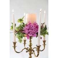 Candelabre de mariage Shah Brand en aluminium doré, coupes à bougies en verre style bougeoir, style classique élégant vintage pour mariage