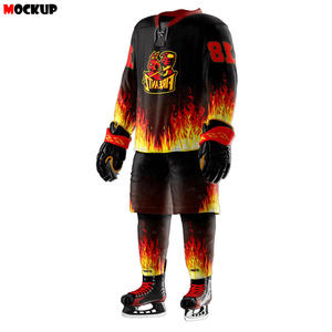 Ensemble d'uniformes de hockey sur glace personnalisés unisexe, maillot de hockey sur glace sublimé, vêtements de sport avec coudières pour l'entraînement - Product Image 4