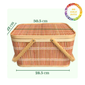 Cesta de picnic de bambú de gran tamaño | Perfecta para almacenar alimentos y bebidas en actividades al aire libre | Origen de Vietnam - Product Image 2