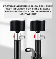 Mini gonfleur portable en plastique pour vélos, ballons de basket, ballons de football avec affichage analogique, manomètre de pression des pneus et valve de dégonflage