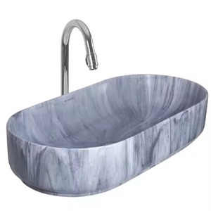 Articles sanitaires de qualité décorés pour l'exportation Évier de lavabo de table en céramique de créateur à usage hôtelier à prix réduit de l'usine - Product Image 1