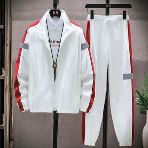 Conjunto de 2 piezas de ropa deportiva con cremallera y pantalones para hombre con estampado de letras nuevas a la moda para hombre - Product Image 4
