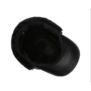 2025 New Style <b>Men</b> Ear Flap Genuine Leather <b>Hat</b> <b>Winter</b> Vintage Baseball Caps Thicken Warmer Flat <b>Hats</b> Fashion Real sheepskin Cap - Product Image 6