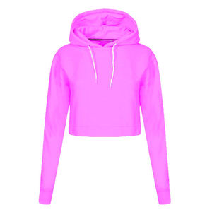 Haute qualité coton Poly Performance polaire manches raglan haut court à capuche été entraînement Gym recadrée à capuche imprimer Appliques pour - Product Image 6