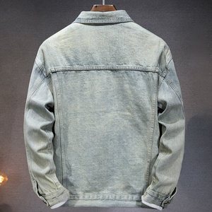 <b>Mens</b> Casual <b>Denim</b> <b>Jacket</b> Spring Fall Single Breasted Metallic Button Jean <b>Jacket</b> Fashion Streetwear Outerwear - Product Image 2