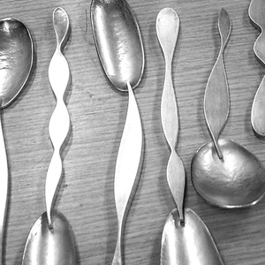 Juego de cucharas para servir de acero inoxidable New Look con diseño único Cubiertos modernos de alta calidad para bodas Restaurante Hogar - Product Image 4