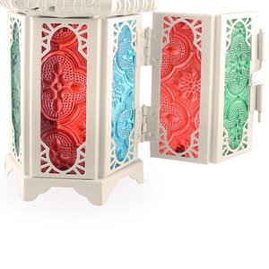 Hecho a mano nuevo marroquí de alta calidad linterna hueca de Metal con cristal decorativo cristal Año Nuevo decoración de candelabro para el hogar - Product Image 3