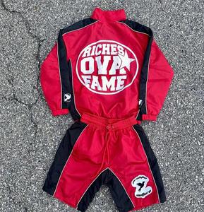 Custom Two Piece Set Nylon <b>Windbreaker</b> Tracksuit Waterproof Jacket Set Polyester Vintage Streetwear Zipup <b>Windbreaker</b> Shorts Set - Product Image 1