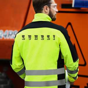 Unisex Hi Vis Reflective Safety <b>Jacket</b> <b>Waterproof</b> Hood <b>Jacket</b> Coat arm and Windproof with Hi Vis Pocket Protective Workwear - Product Image 3