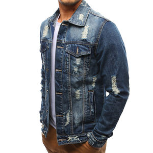 <b>Jacket</b> for Man Cheap Wholesale Slim Fit With Embroidery <b>Men</b> Ripped Knee Denim <b>Jacket</b> High Quality Comfortable <b>Men</b> <b>Jacket</b> OEM - Product Image 1
