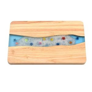 Planche à découper personnalisée en hêtre naturel pur plateau à pizza en noyer avec poignées - Product Image 2