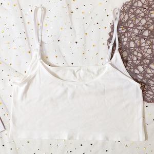 Tops cortos sexis para mujer, camiseta sin mangas de seda helada, chaleco sin espalda sin costuras, Top de tubo, ropa interior, sujetador acolchado, Bralette, camisola, accesorio - Product Image 5