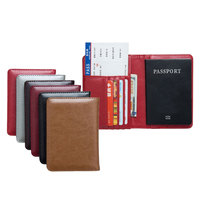 Porta pasaporte de cuero PU con logotipo personalizado para regalo de viaje de lujo