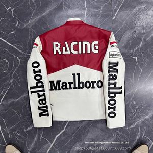 Chaqueta de Satén de Algodón para Carreras F1 de Gran Venta, Diseño Clásico Impermeable con Bordado a Mano Personalizado y Cierre de Cremallera para Exteriores - Product Image 2