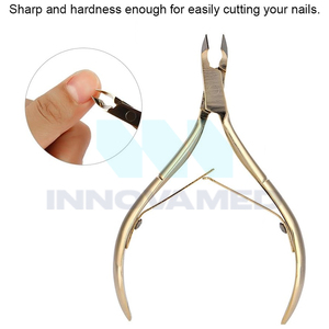 El mejor precio, el más nuevo, multifuncional, logotipo personalizado, estampado, acabado dorado, acero inoxidable, mandíbula ancha, apertura, dedo, eliminación de piel muerta - Product Image 6