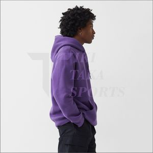 Sweat à capuche pour homme en coton 100% de haute qualité, polaire thermique coupe-vent 450g, personnalisable avec broderie, chaud et uni - Product Image 3