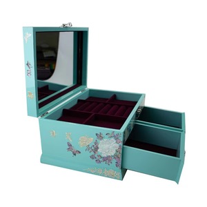 Decorative Blue Metal Floral Jewellery Box Handmade Stylish Organizer Perfect for Vanity <b>Bedroom</b> Office and Gift Use From India - Product Image 6