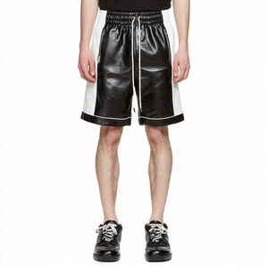 <b>White</b> Black Leather <b>Shorts</b> <b>Men's</b> Baggy PU Leather <b>Shorts</b> <b>Men</b> Winter Street Outerwear Leather <b>Shorts</b> <b>Mens</b> - Product Image 1