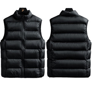 New Design Winter Casual Two Tone Breathable Cotton Zipper Closure <b>Lightweight</b> Hooded Puffer Vest <b>Jacket</b> <b>Men</b> Custom Made - Product Image 2