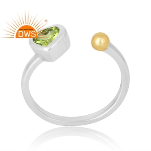 Última venta 925 Sterling Selling Anillo de piedras preciosas de peridoto natural Joyería personalizada para mujeres Regalo para ella - Product Image 1