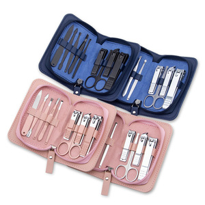 <b>Pink</b> Beauty Stainless Steel Manicure Pedicure <b>Set</b> 9pcs Nail Care <b>Tools</b> Case Sharp Blades Cuticle Clippers Tweezers Nail Scissors - Product Image 3