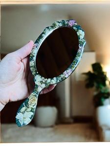 Resin Hand <b>Mirror</b> with Smooth Glossy Finish Perfect for Daily Use Makeup or Decorative Purposes Adding Stylish touch - Product Image 5