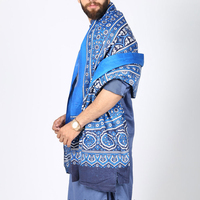 Gros Pur 100% cachemire Cachemire de Châle bleu imprimé écharpe pour hommes doux impression Personnalisée multi couleur d'hiver Hommes Cachemire