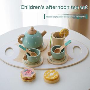 Wooden Mini <strong>Tea</strong> Cup <strong>Set</strong> for Toddler Pretend Play Kitchen Toy for 2-4 Years Old Kids Afternoon <strong>Tea</strong> Role Play Simulation - Product Image 2