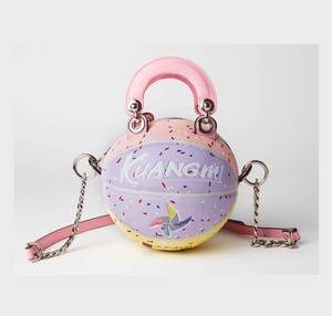 OMMiZ 2025-26, bolso de baloncesto redondo de lujo para mujer, bolso cruzado de alta moda Rainbow Sprinkle Kuangmi, bolso de mano para baloncesto - Product Image 1