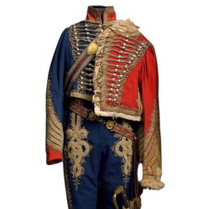 Hussar veste costume or tresse uniforme de cérémonie laine noire napoléonienne Vintage Steampunk tunique Pelisse veste - Product Image 5
