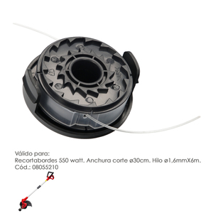 Testina di ricambio in nylon per decespugliatore da 550 Watt. (Codice 08055210) - Product Image 1
