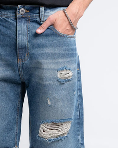 Shorts en jean décontractés ajustés, 70% coton, 2% élasthanne, 28% polyester, respirants, ourlet mi-tourné, passants de ceinture, noir, droit, été - Product Image 3