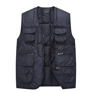autumn and winter high quality casual vest solid sleeveless plus jacket Breathable warm custom men bubble puffer gilets vest