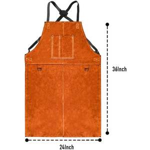 Tabliers de vêtements de sécurité résistants au feu et à l'eau Tablier en cuir de vachette Toile en cuir de soudage industriel robuste de qualité supérieure - Product Image 1
