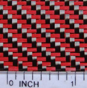 Tissu tissé rouge de fibre de verre de carbone dans le sergé pour l'artisanat et l'industrie extérieurs de voiture Use-310gsm l'épaisseur de 0.3mm - Product Image 2