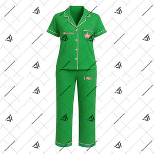 Custom Greek Alpha | Kapa | Alpha AKA Sorority Clothing Embroidered <b>Pyjama</b> Sleepwear Set Loungewear PJ Paraphernalia - Product Image 1