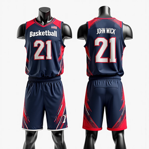 Maillots de basket-ball personnalisés avec impression numérique, ensembles de vêtements de sport pour hommes, séchage rapide, respirants, haute qualité, prêts à expédier - Product Image 5