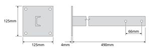 Supporto dritto con profilo a "U" per antenne da 500 mm. (Televes 2404) - Product Image 2