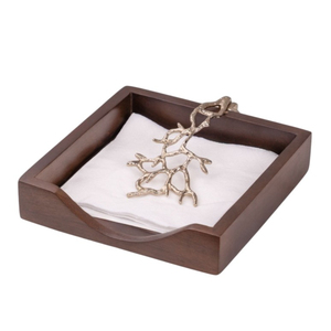 Porte-serviettes en teck massif de qualité exclusive avec finition en laiton antique unique, branche de corail lestée, prix le plus bas - Product Image 1